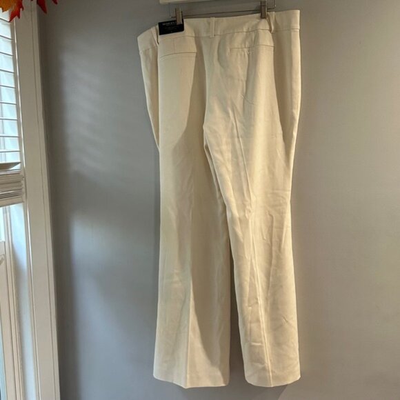 Ann Taylor Cream Modern Fit Trouser Leg Straight Hip Leaner Pants Women Size 16 - Picture 5 of 5